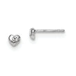Sterling Silver Madi K Rhodium-plated Polished April White Preciosa Crystal Heart Children's Post Earrings