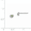 Sterling Silver Madi K Rhodium-plated Polished August Light Green Preciosa Crystal Heart Children's Post Earrings
