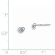 Sterling Silver Madi K Rhodium-plated Polished December Blue Preciosa Crystal Heart Children's Post Earrings