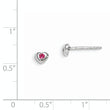 Sterling Silver Madi K Rhodium-plated Polished October Pink Preciosa Crystal Heart Children's Post Earrings