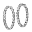 Sterling Shimmer Sterling Silver Rhodium-plated 38 Stone 3mm CZ In and Out Round Hinged Hoop Earrings