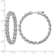 Sterling Shimmer Sterling Silver Rhodium-plated 38 Stone 3mm CZ In and Out Round Hinged Hoop Earrings - Birthstone Company