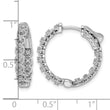 Sterling Shimmer Sterling Silver Rhodium-plated 26 Stone 1.3mm CZ In and Out Round Hinged Hoop Earrings - Birthstone Company