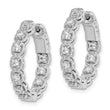 Sterling Shimmer Sterling Silver Rhodium-plated 22 Stone 2.0mm CZ In and Out Round Hinged Hoop Earrings - Birthstone Company