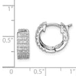 Sterling Shimmer Sterling Silver Rhodium-plated 54 Stone 1.3mm CZ Hinged Hoop Earrings