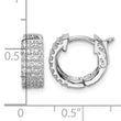 Sterling Shimmer Sterling Silver Rhodium-plated 54 Stone 1.3mm CZ Hinged Hoop Earrings - Birthstone Company