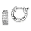 Sterling Shimmer Sterling Silver Rhodium-plated 54 Stone 1.3mm CZ Hinged Hoop Earrings