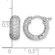 Sterling Shimmer Sterling Silver Rhodium-plated 82 Stone Pav‚ CZ Hinged Hoop Earrings - Birthstone Company