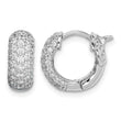 Sterling Shimmer Sterling Silver Rhodium-plated 82 Stone Pav‚ CZ Hinged Hoop Earrings - Birthstone Company