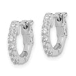 Sterling Shimmer Sterling Silver Rhodium-plated 14 Stone CZ Hinged Hoop Earrings