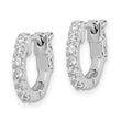 Sterling Shimmer Sterling Silver Rhodium-plated 14 Stone CZ Hinged Hoop Earrings - Birthstone Company