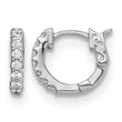 Sterling Shimmer Sterling Silver Rhodium-plated 14 Stone CZ Hinged Hoop Earrings - Birthstone Company