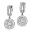Sterling Shimmer Sterling Silver Rhodium-plated 60 Stone CZ Fancy Dangle Hinged Hoop Earrings - Birthstone Company