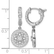 Sterling Shimmer Sterling Silver Rhodium-plated 60 Stone CZ Fancy Dangle Hinged Hoop Earrings - Birthstone Company