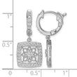 Sterling Shimmer Sterling Silver Rhodium-plated 64 Stone CZ Square Dangle Hinged Hoop Earrings - Birthstone Company
