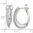 Sterling Shimmer Sterling Silver Rhodium-plated 56 Stone Pav‚ CZ Double Twisted Oval Hinged Hoop Earrings - Birthstone Company