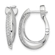 Sterling Shimmer Sterling Silver Rhodium-plated 56 Stone Pav‚ CZ Double Twisted Oval Hinged Hoop Earrings - Birthstone Company