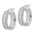 Sterling Silver 925 Glitter Infused Polished Oval Hoop Earrings for Women - Birthstone Company