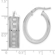 Sterling Silver 925 Glitter Infused Polished Oval Hoop Earrings for Women - Birthstone Company