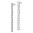 Sterling Silver Rhodium-plated Polished Fancy CZ Post Dangle Earrings - Birthstone Company