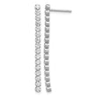 Sterling Silver Rhodium-plated Polished Fancy CZ Post Dangle Earrings - Birthstone Company