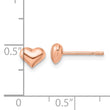 Sterling Silver Rose-tone Puffed Heart Post Earrings