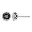 Sterling Silver Rhodium-plated Black Sapphire Post Earrings 8 in - Birthstone Company