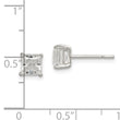 Sterling Silver Polished 5mm Princess CZ Stud Earrings