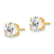 Sterling Silver Gold-tone Polished 7mm CZ Post Earrings