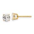 Sterling Silver Gold-tone Polished 6mm CZ Post Earrings