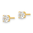 Sterling Silver Gold-tone Polished 5mm CZ Post Earrings