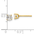 Sterling Silver Gold-tone Polished 5mm CZ Post Earrings