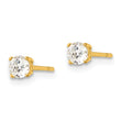 Sterling Silver Gold-tone Polished 4mm CZ Post Earrings