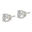 Sterling Silver Polished 8mm Round CZ Swirl Basket Set Stud Earrings