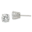 Sterling Silver Polished 8mm Round CZ Swirl Basket Set Stud Earrings