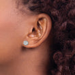 Sterling Silver Rhodium-plated Polished Pav‚ CZ 8mm Circle Post Earrings