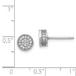 Sterling Silver Rhodium-plated Polished Pav‚ CZ 8mm Circle Post Earrings