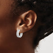 Sterling Silver Rhodium-plated Polished Pav‚ CZ 7mm Circle Post Earrings