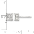 Sterling Silver Rhodium-plated Polished CZ Square Post Earrings - Birthstone Company