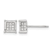 Sterling Silver Rhodium-plated Polished CZ Square Post Earrings - Birthstone Company