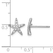Sterling Silver Rhodium-plated CZ Micro pav‚ Starfish Post Earrings - Birthstone Company