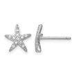 Sterling Silver Rhodium-plated CZ Micro pav‚ Starfish Post Earrings - Birthstone Company