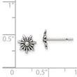 Sterling Silver Polished and Antiqued Flower Post Earrings