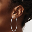 Sterling Silver Rhodium-plated Diamond In & Out Hoop Earrings