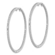 Sterling Silver Rhodium-plated Diamond In & Out Hoop Earrings - Birthstone Company