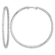 Sterling Silver Rhodium-plated Diamond In & Out Hoop Earrings - Birthstone Company