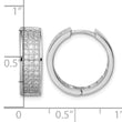 Sterling Silver Polished Rhodium-plated 3-row Hinged Hoop Earrings - Birthstone Company