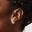 Sterling Silver Polished Rhodium-plated Hinged Hoop Earrings - Birthstone Company