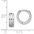 Sterling Silver Polished Rhodium-plated Hinged Hoop Earrings