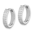 Sterling Silver Polished Rhodium-plated Hinged Hoop Earrings - Birthstone Company